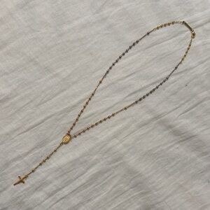 Elegant Gold and Silver Cross Necklace